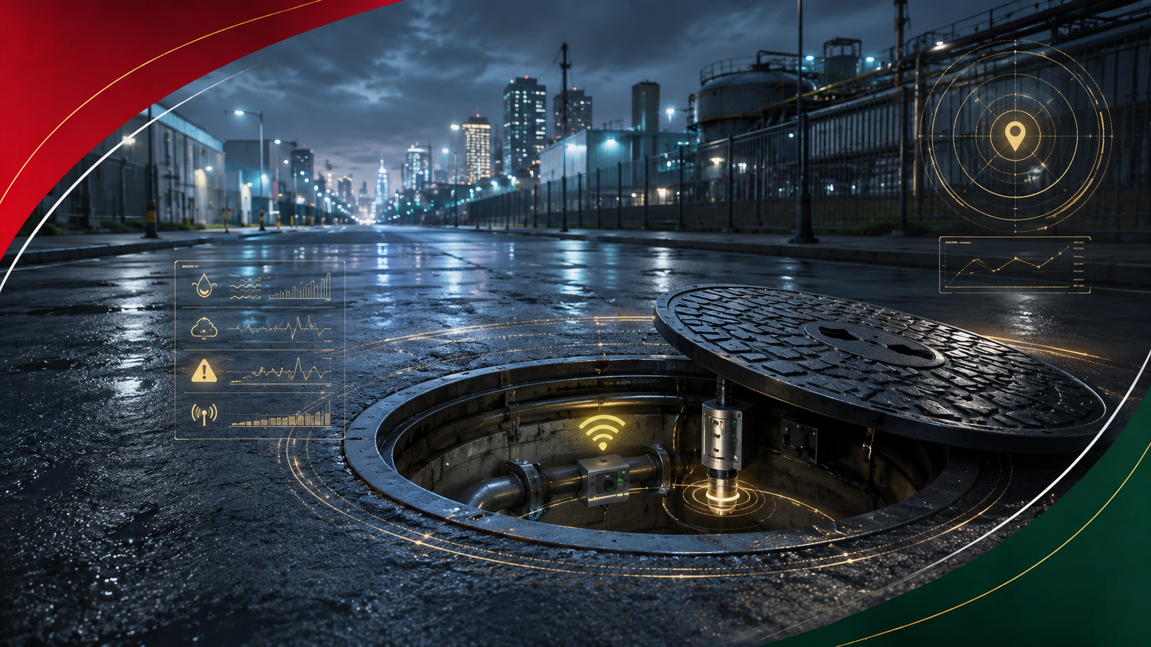 Manhole monitoring illustration